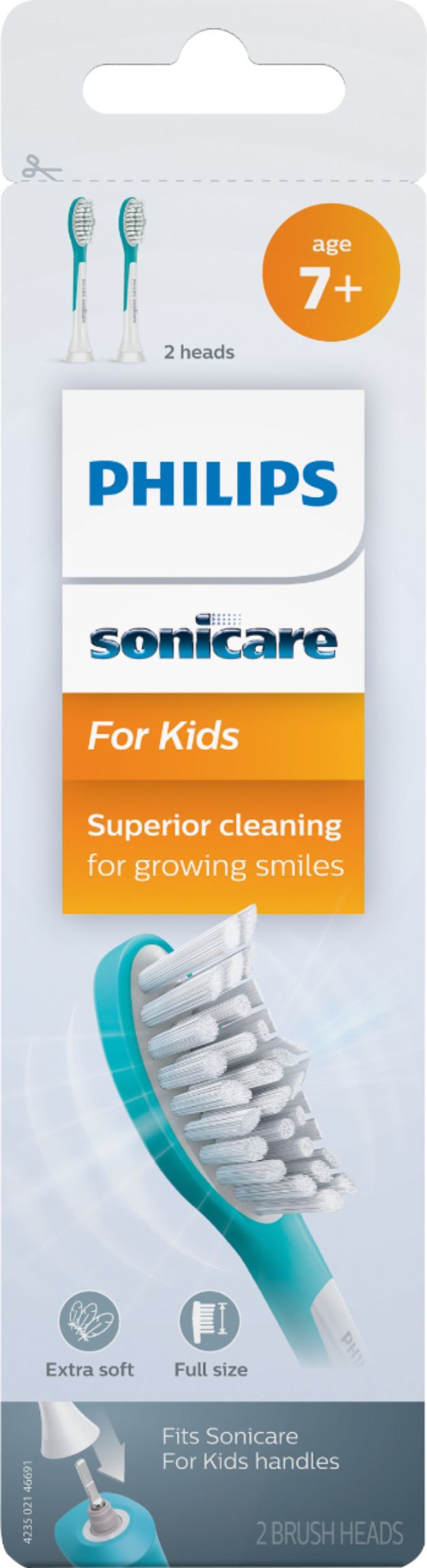 Best Buy: Philips Sonicare For Kids Replacement Toothbrush Heads (2 -Pack)  Aqua HX6042/94