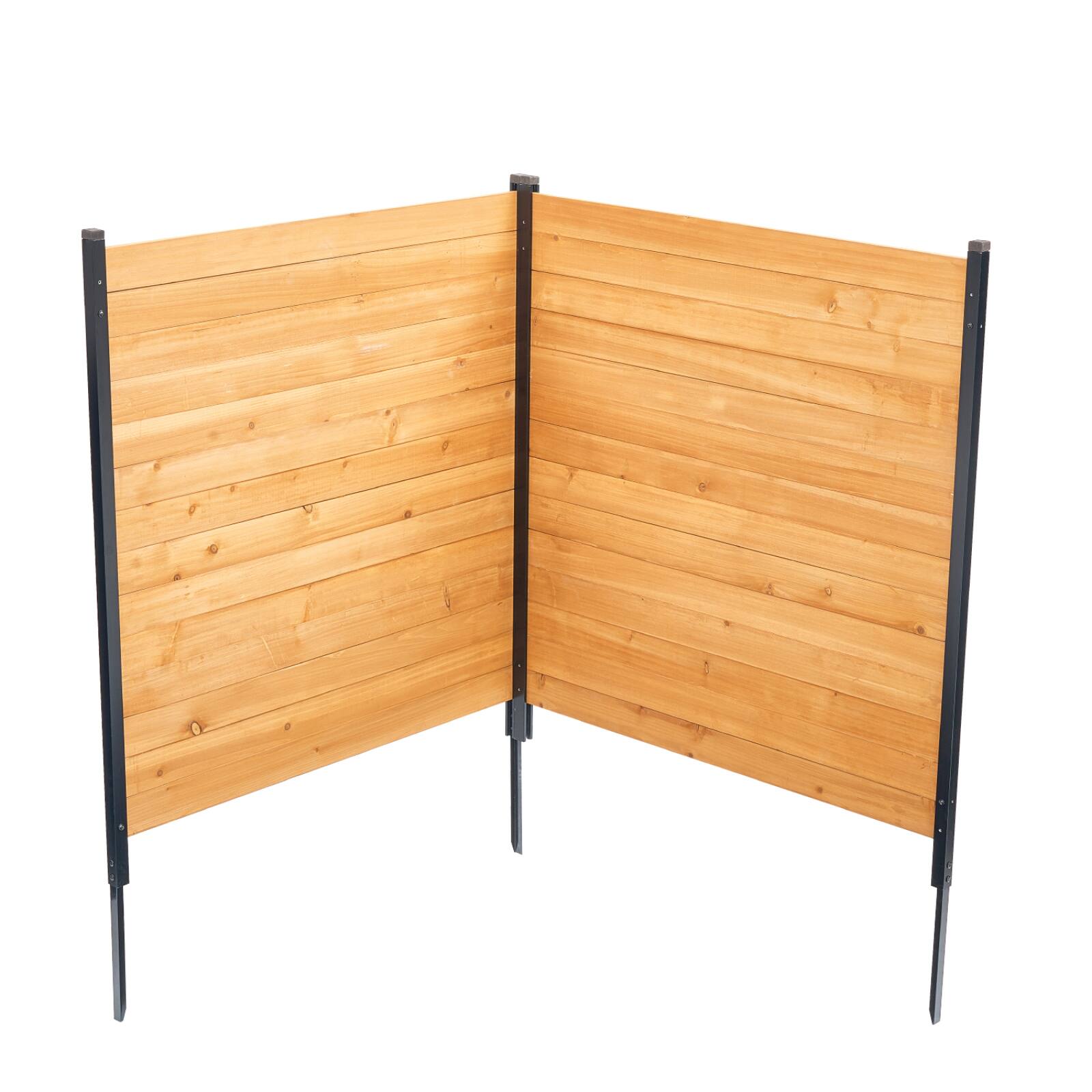 Alt View 5. VEVOR - Wood Privacy Fence, 38" W x 42" L, 2 Panel Solid Air Conditioner Fence Screen, Pool Equipment Enclosure - Wood color.
