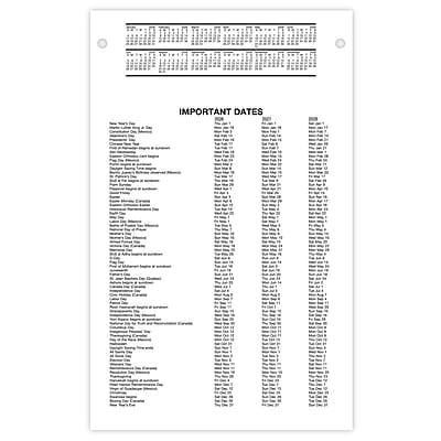 Certainly! Here is the corrected and grouped text from the image:

---

**IMPORTANT DATES**

**January**
- January 1: New Year's Day
- January 15: Martin Luther King Jr. Day
- January 20: Inauguration Day (observed on January 19)

**February**
- February 14: Valentine's Day
- February 17: Presidents' Day

**March**
- March 17: St. Patrick's Day
- March 20: Spring Equinox

**April**
- April 1: April Fools' Day
- April 15: Tax Day
- April 17: Easter Sunday
- April 22: Earth Day
- April 25: Administrative Professionals Day

**May**
- May 1: Labor Day
- May 5: Cinco de Mayo
- May 8: Mother's Day
- May 10: Teacher Appreciation Day
- May 15: Memorial Day (observed on May 16)

**June**
- June 14: Flag Day
- June 17: Father's Day
- June 20: Summer Solstice

**July**
