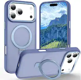 FINEAK - Magnetic iPhone 17 Pro Max Case with Ring Stand & 10FT Drop Protection - Space Black