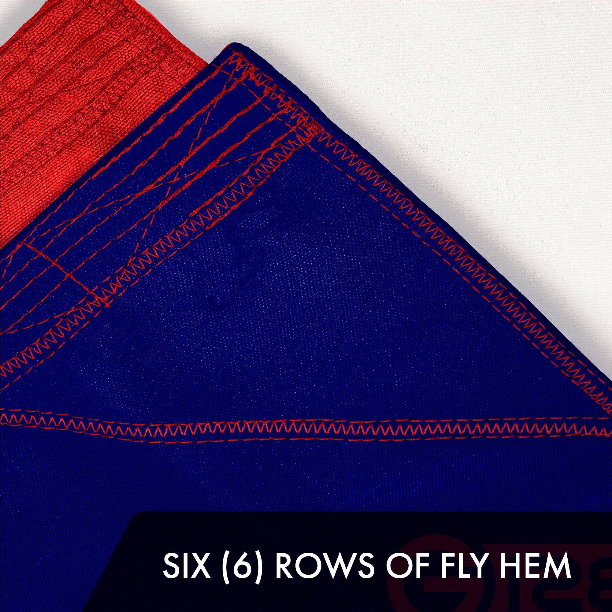SIX (6) ROWS OF FLY HEM