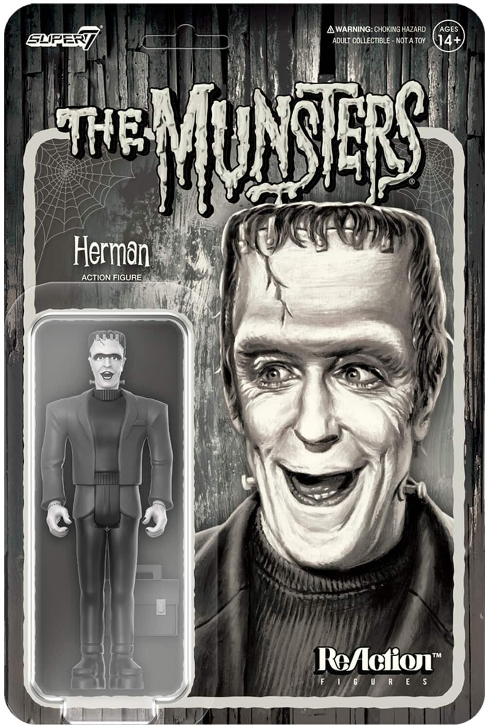Super7 - The Munsters - ReAction Wave 2 - Herman Munster (Grayscale) - COLLECTABLES - Multicolor