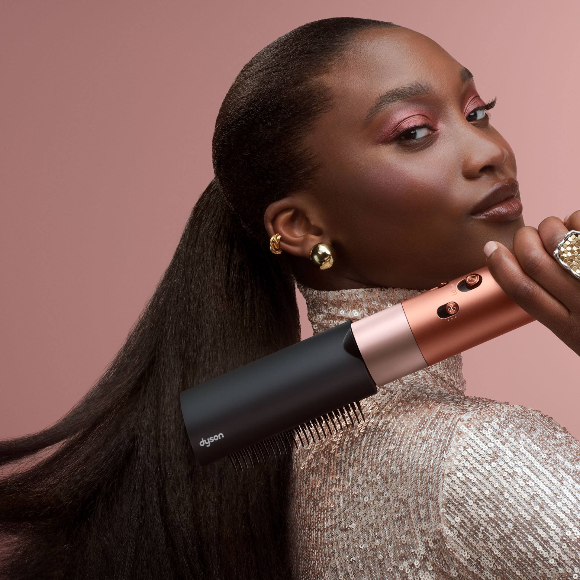 Alt View 2. Dyson - Airwrap Multi-Styler for Curly+Coily Hair - Amber Silk.