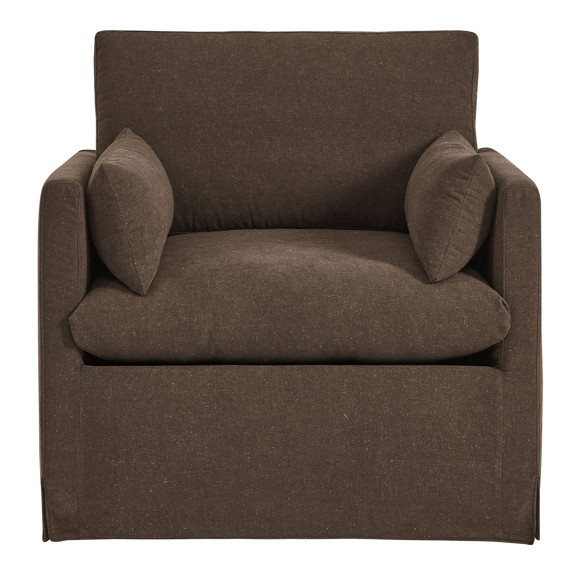 Alt View 4. Modway - Wellfleet Slipcovered Linen-Blend Armchair by Modway - Cocoa.