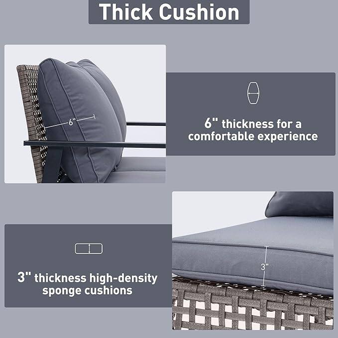 Thick Cushion

6" thickness for a comfortable experience

3" thickness high-density sponge cushions
