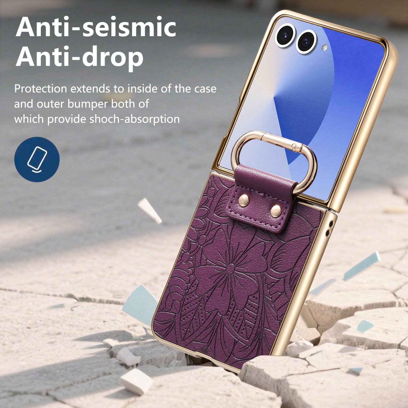 Anti-seismic Anti-drop

Protection extends to inside of the case and outer bumper both of which provide shock-absorption