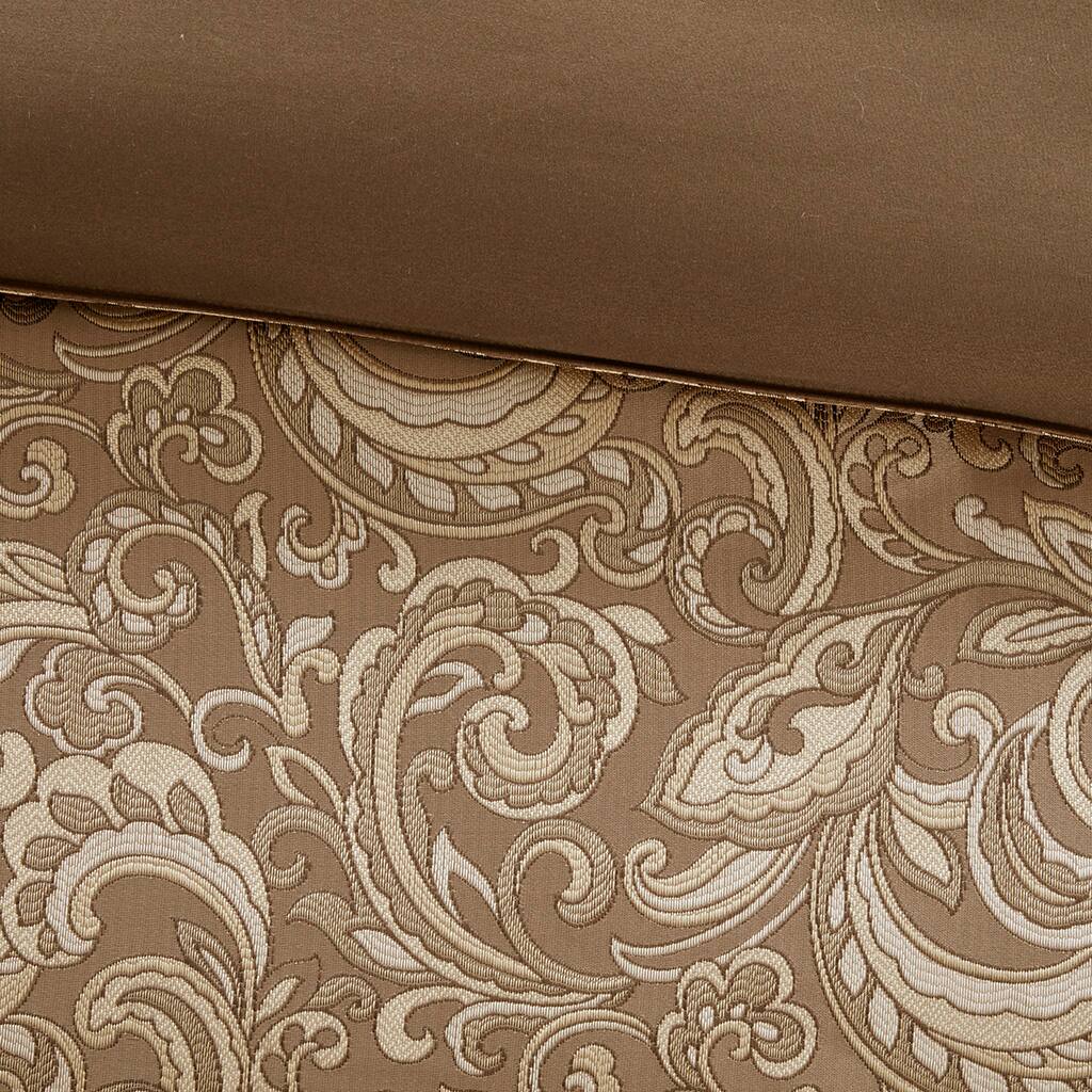 Alt View 5. Gracie Mills - Gracie Mills Pruitt 24-Piece Jacquard Paisley Room-in-a-Bag Set - Brown.