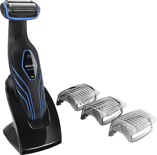 Philips Norelco - 3100 Wet/Dry Bodygroom - Black/Blue - Angle