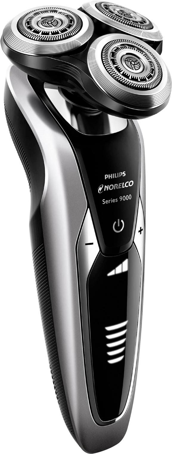 Angle View: Philips Norelco 9300 Rechargeable Wet & Dry Electric Shaver with Smartclean, Travel Case, Click-On Precision Trimmer, S9311/84