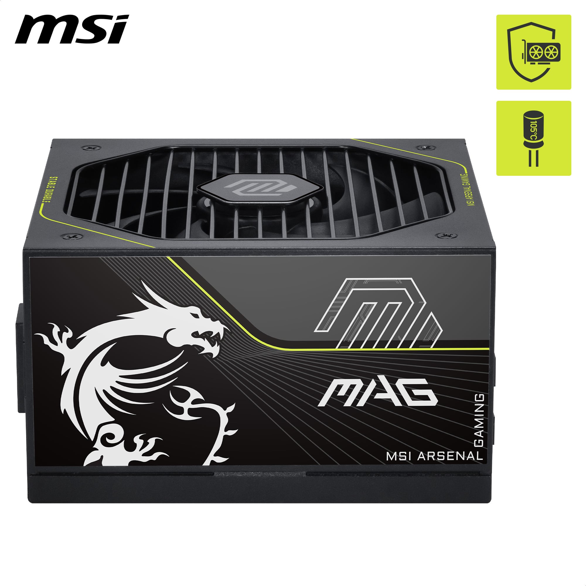 MSI MAG A1000PLS PCIE5 Full Modular 80 Plus Platinum 1000W 105°C