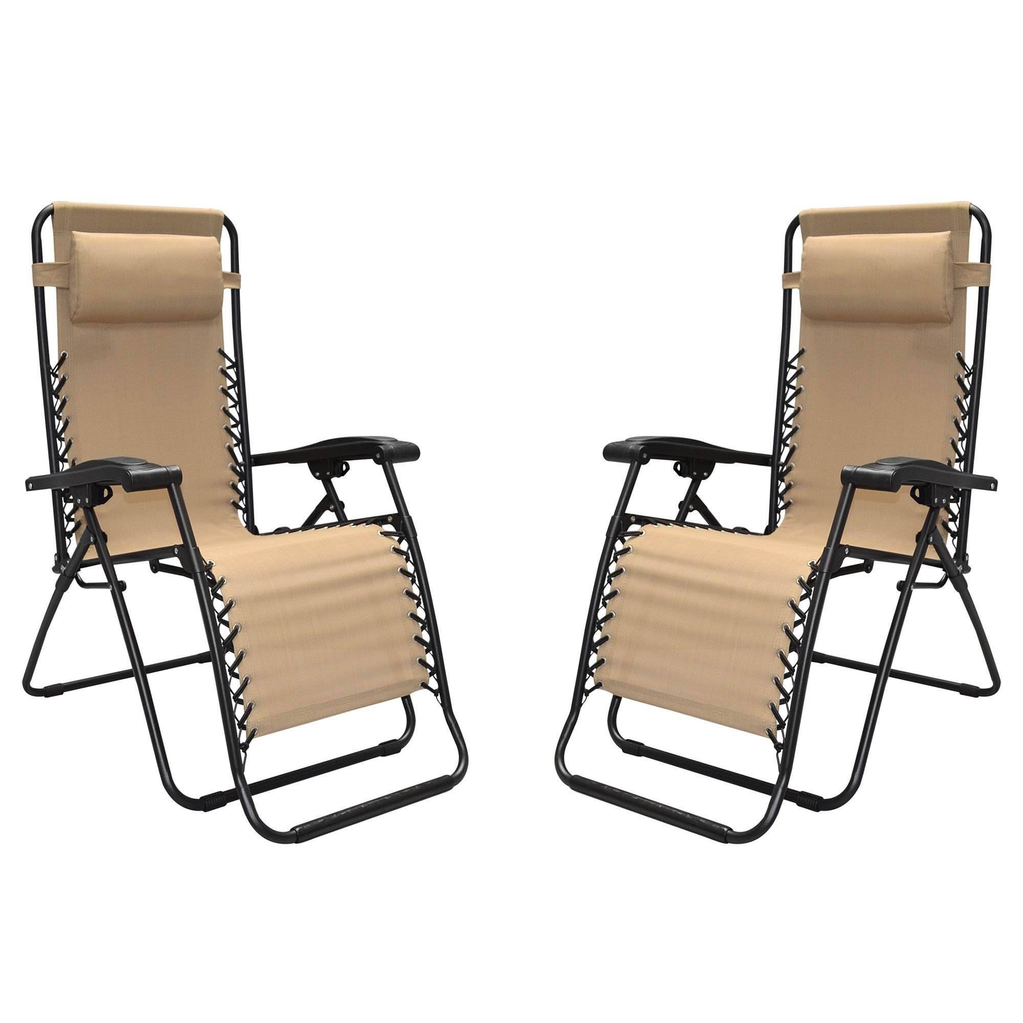 Front. Caravan Canopy - Caravan Canopy Infinity Zero Gravity Steel Frame Patio Deck Chair, Beige (Pair) - Beige.