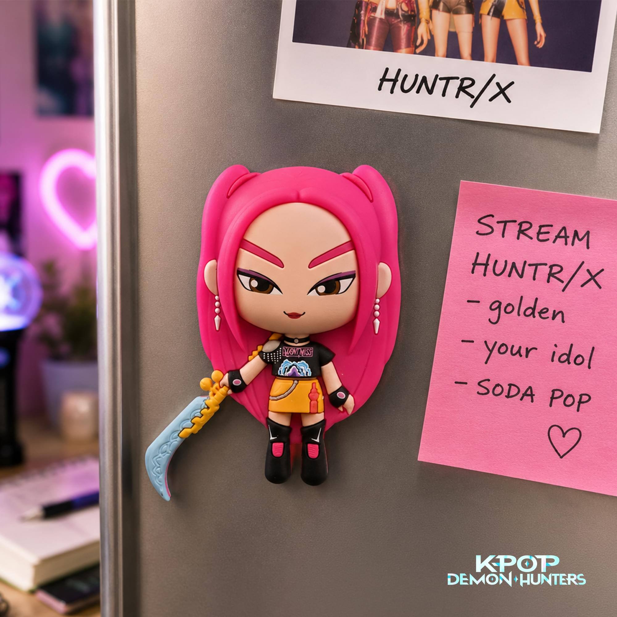HUNTR/X  
STREAM HUNTR/X  
golden  
your idol  
SODA POP  
KPOP DEMON HUNTERS