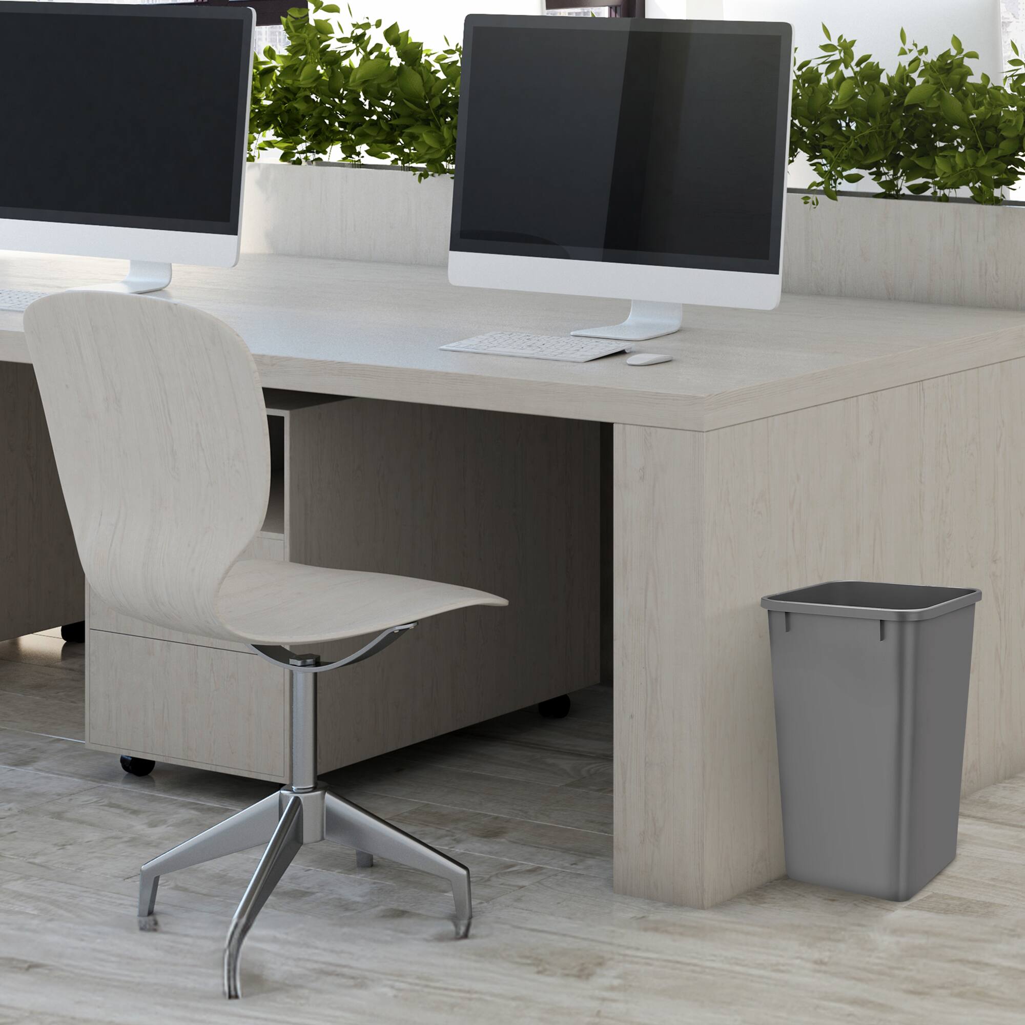 Alt View 10. Rev-A-Shelf - Rev-A-Shelf Polymer Replacement 27 qt. Trash Bin, Silver, 2 Pack, RV-1024-17-2 - Metallic Silver.