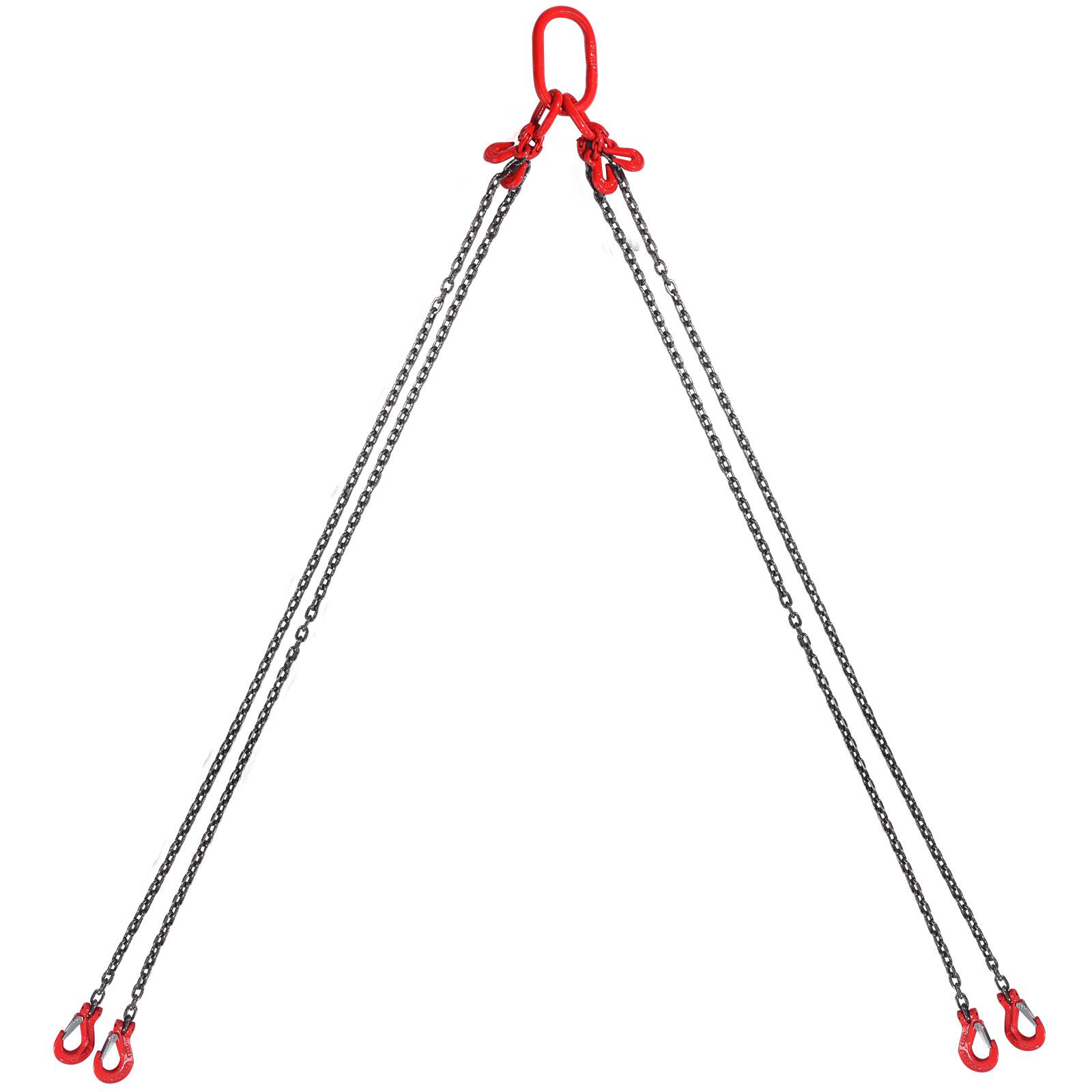 Alt View 5. VEVOR - Chain Sling, 1/4 inch x 5 ft Lifting Chains with Hooks, G80 Engine Chain Hoist Lifts - Black + Red.