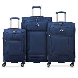 Delsey - Helium DLX 3-Piece Set (20/25/29) Softside Expandable Luggage with Spinner Wheels - Navy Blue