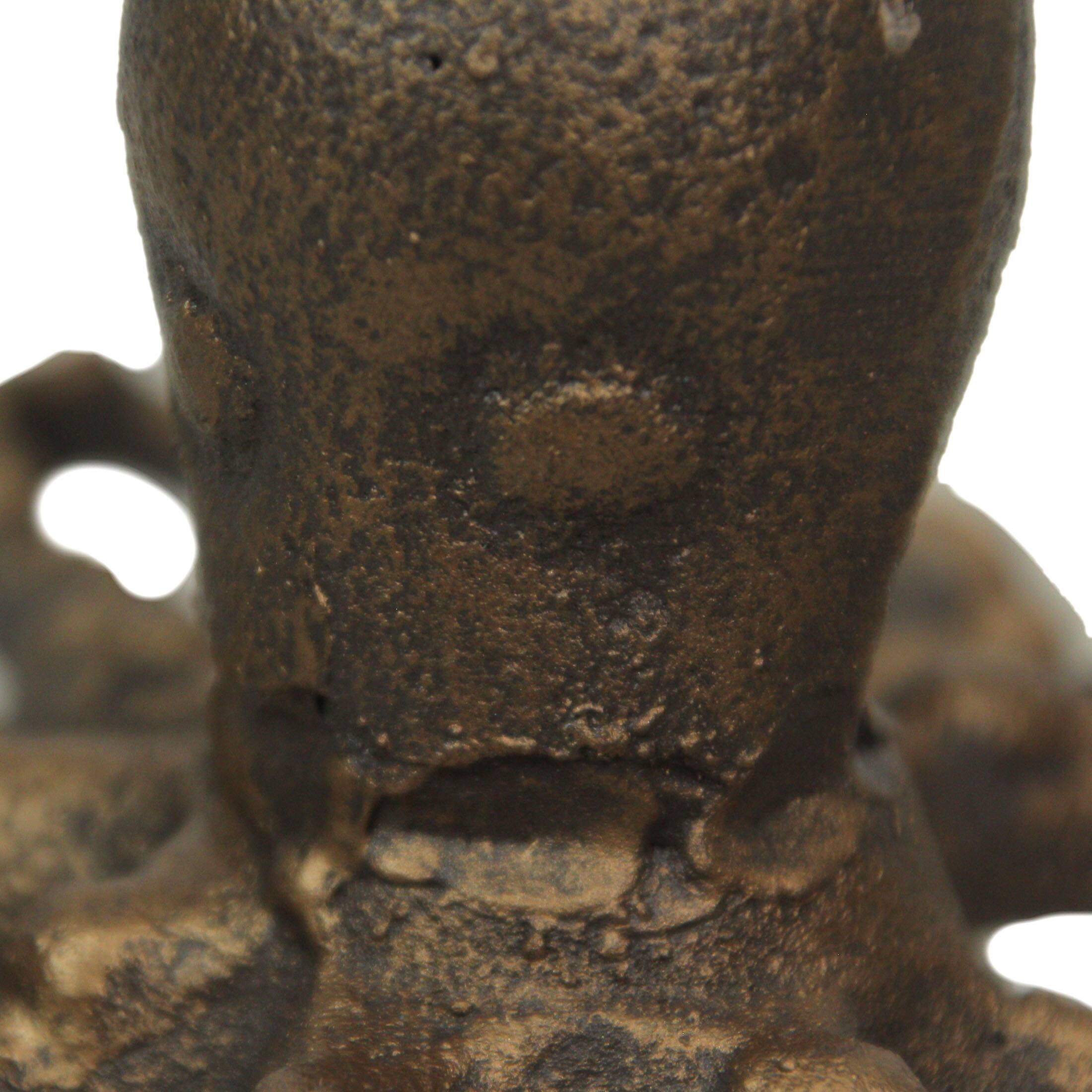 Alt View 2. Zeckos - Set of 2 Octopus Candle Holders – Antique Gold Finish – Nautical Beach Accent - Gold.