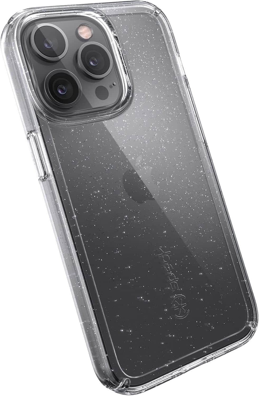 Speck - Presidio Perfect-Clear Case With Platinum Glitter - iPhone 13 Pro - Clear/Platinum Glitter