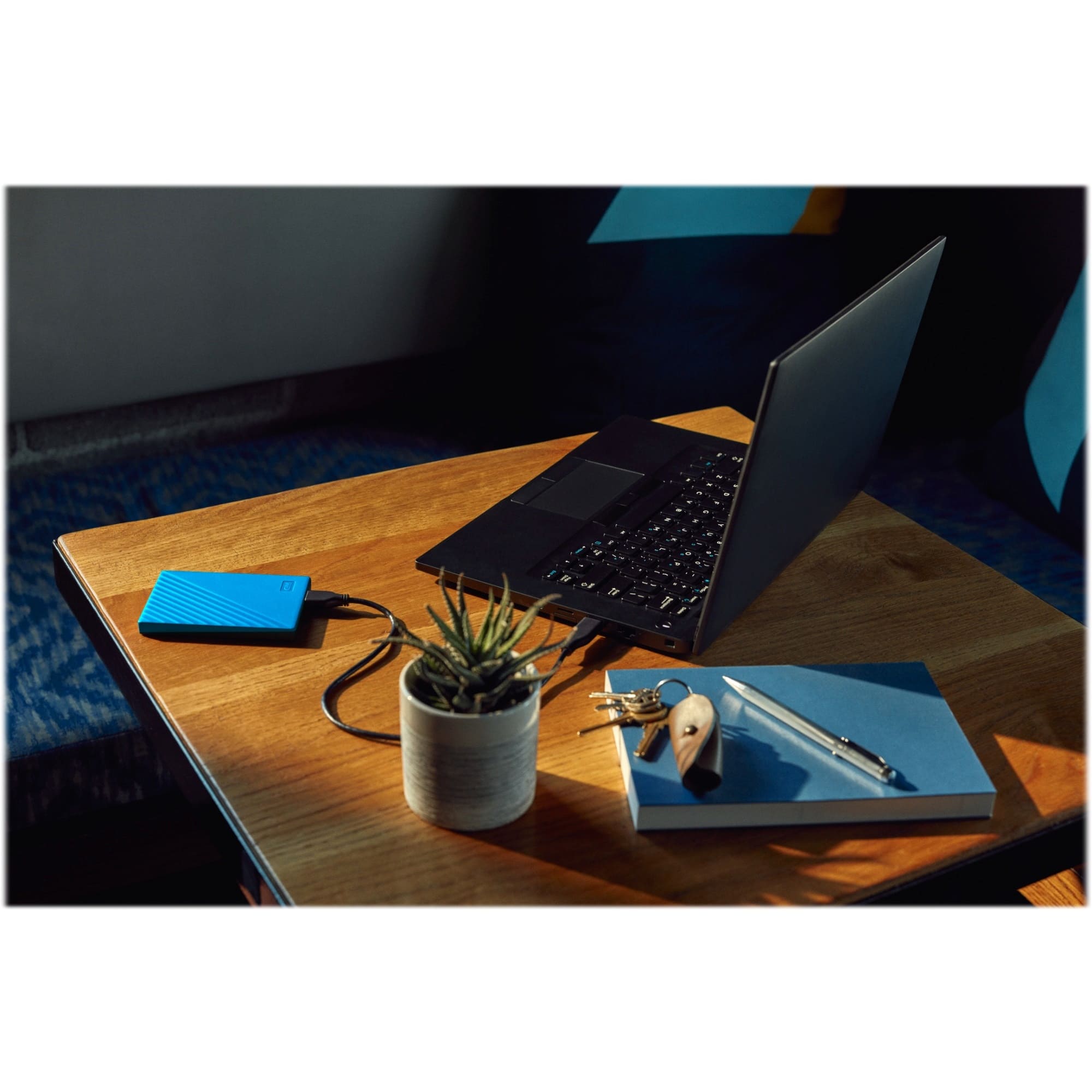 Alt View 14. WD - My Passport 4TB External USB 3.0 Portable Hard Drive - Blue.