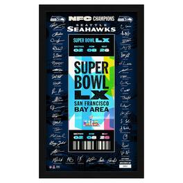 Highland Mint - Seattle Seahawks 2025 NFC Champions 12" x 20" Signature Ticket Frame - Multicolor