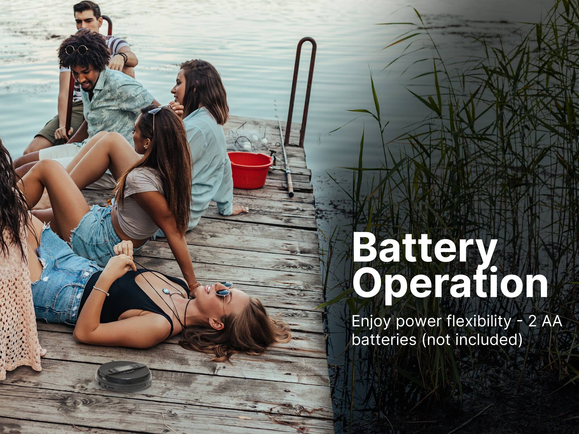 Battery Operation
Enjoy power flexibility - 2 AA batteries (not included)