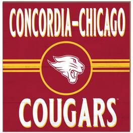 Jardine - Concordia University (IL) Cougars 10" x 10" Retro Team Sign - Maroon