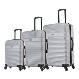 InUSA - Resilience Lightweight Hardside Spinner 3 Piece Luggage Set 20"/24"/28" - Silver