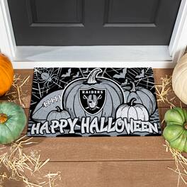 Evergreen Enterprises - Las Vegas Raiders 28" x 16" Happy Halloween Turf Door Mat - Multicolor