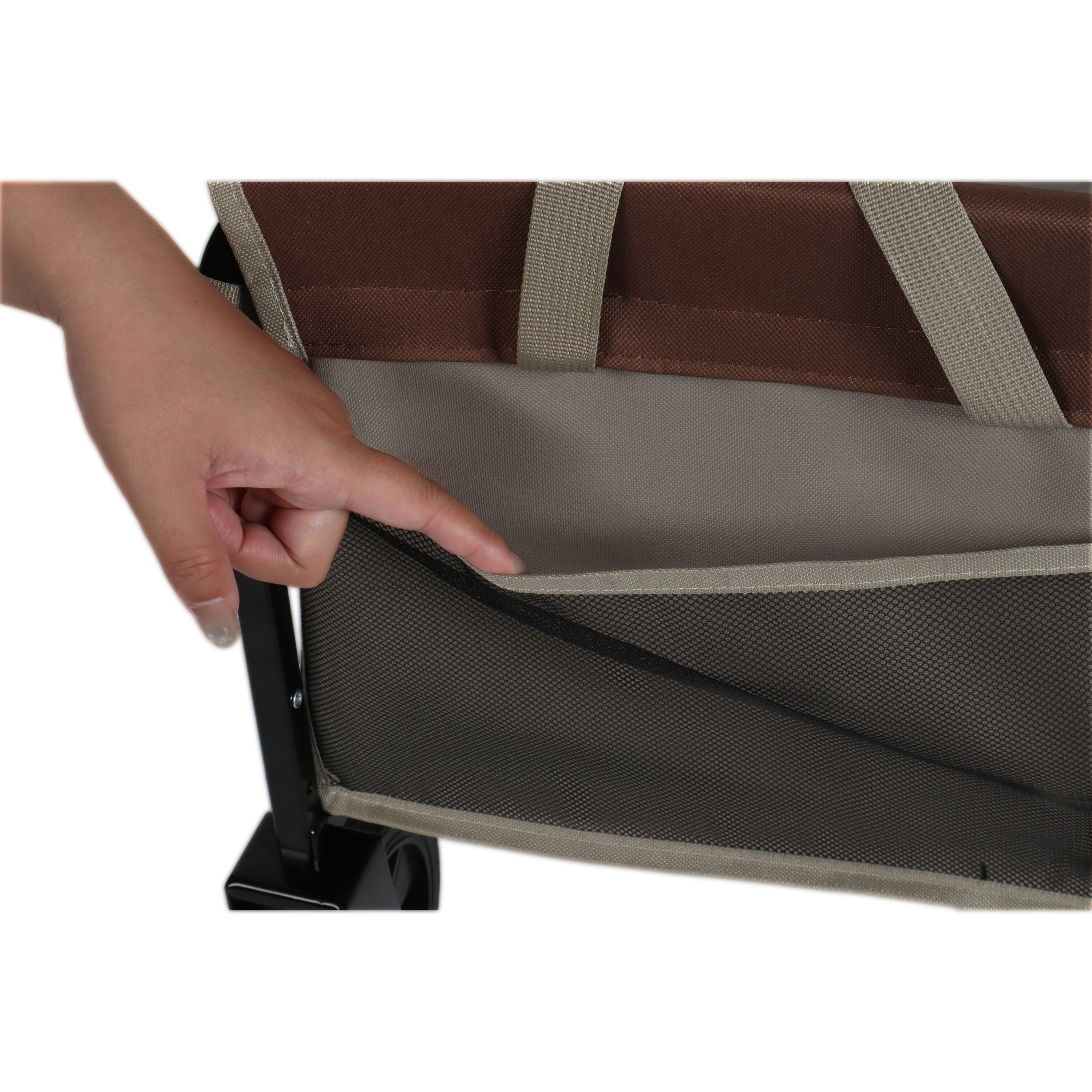 Alt View 4. Mondawe - All-in-One Convertible Camping Utility Carts - Bench Seat, Dog Tether w/ 360° All-Terrain Wheels - Beige.