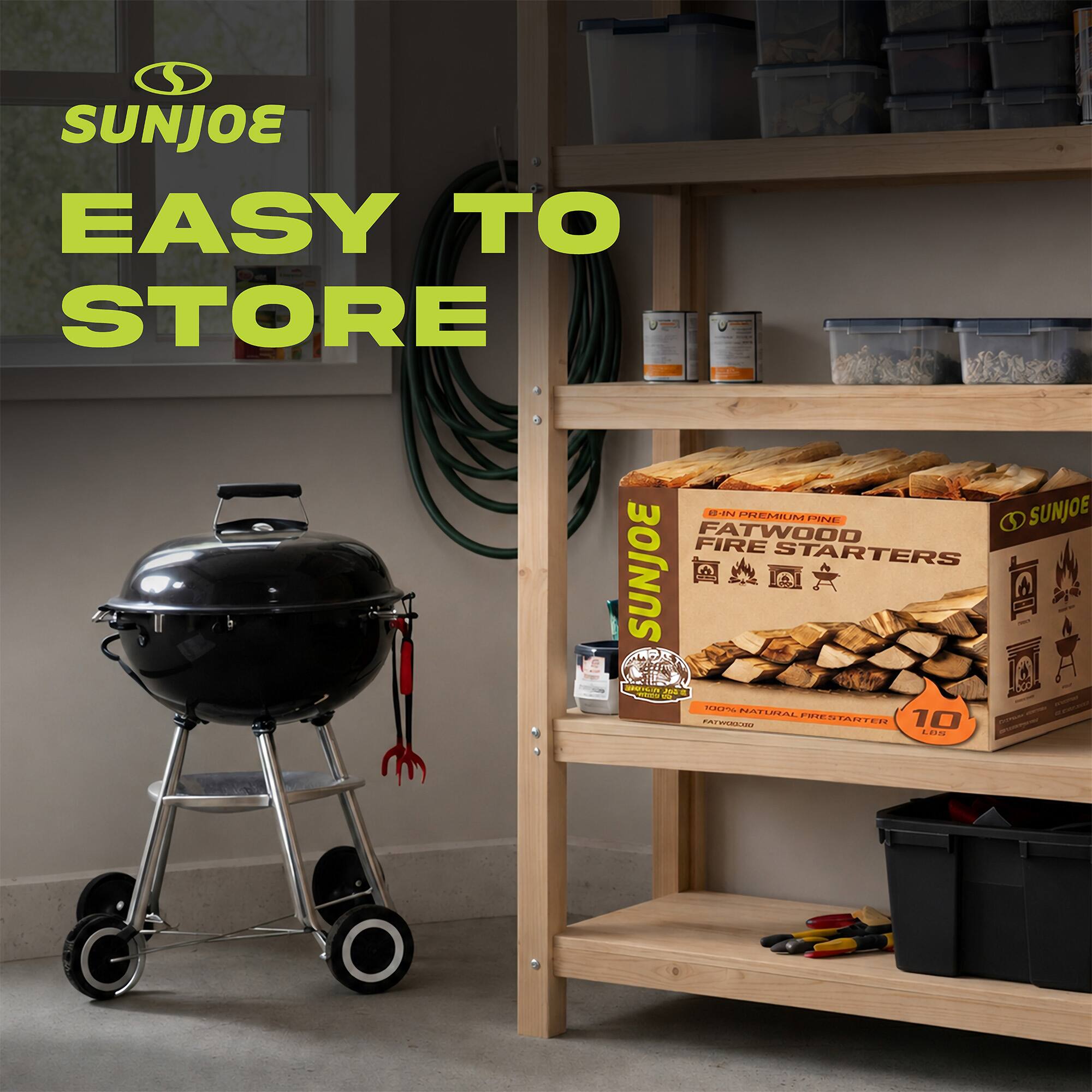 SUNJOE EASY TO STORE  
SUNJOE FATWOOD FIRE STARTERS  
100% NATURAL FIRE STARTER  
10 PCS