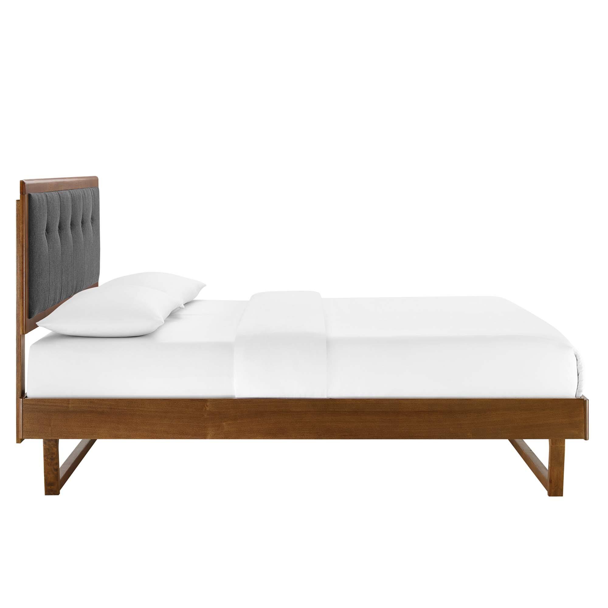 Alt View 2. Modway - Bridgette Wood Queen Platform Bed With Splayed Legs - Brown.