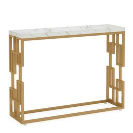 Kadyn - Entryway Table, Console Sofa Table,Modern Console Table, 42.5" Sofa Foyer Table with Faux Marble Tabletop - White
