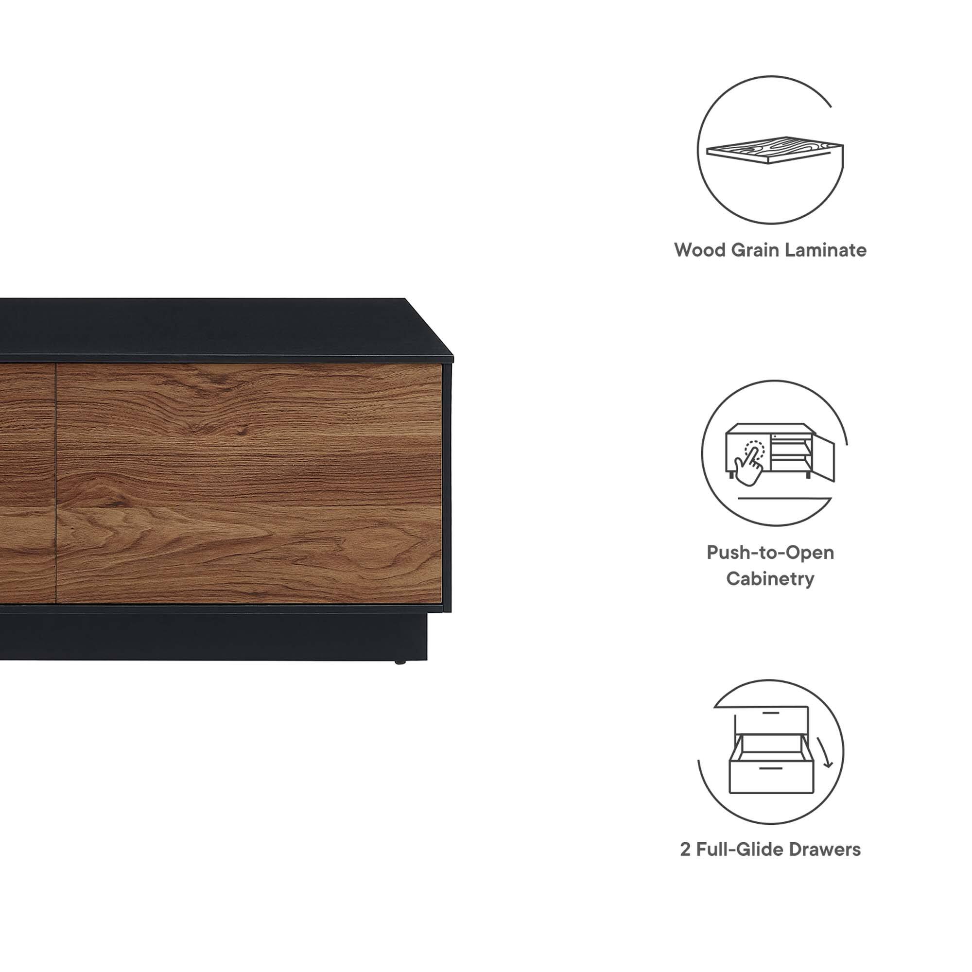 Wood Grain Laminate  
Push-to-Open Cabinetry  
2 Full-Glide Drawers