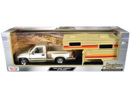 1992 GMC Sierra GT Truck Gold Metallic with White w/Camper Shell "American Classics" Series 1/24 Model Car by Motormax