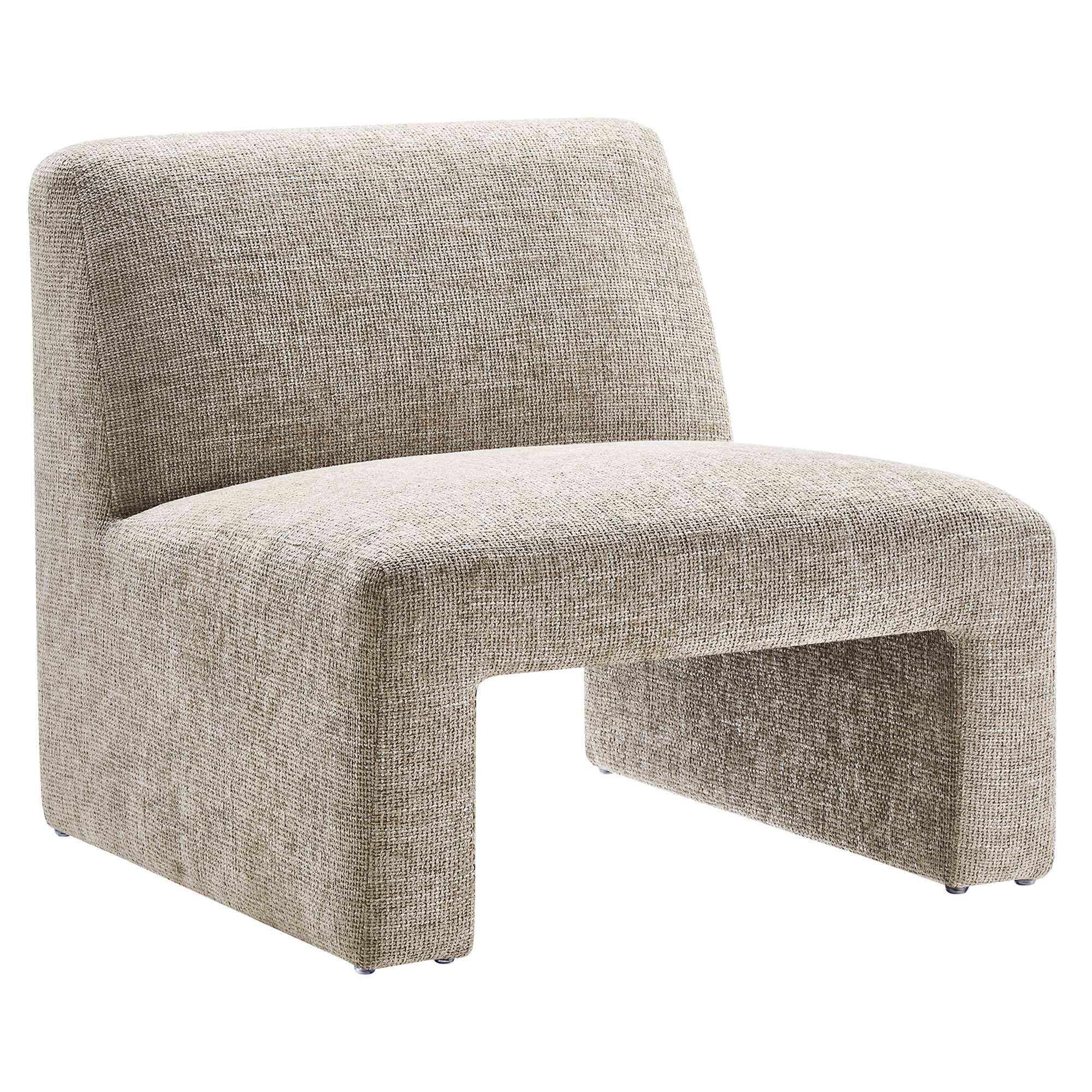 Angle. Modway - Amita Chenille Upholstered Accent Chair by Modway - Khaki.