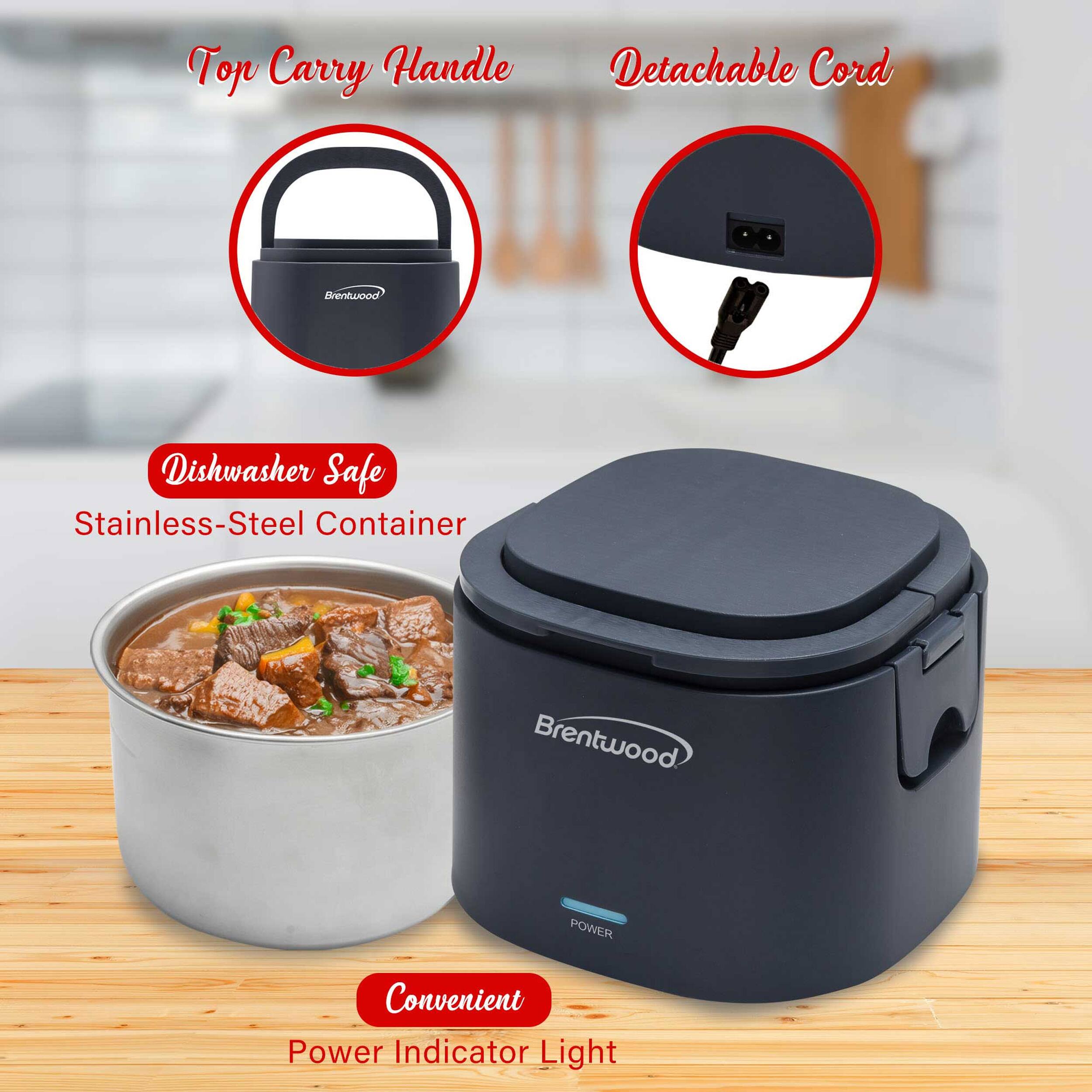 Top Carry Handle  
Detachable Cord  
Brentwood Dishwasher Safe Stainless-Steel Container  
Brentwood POWER  
Convenient Power Indicator Light