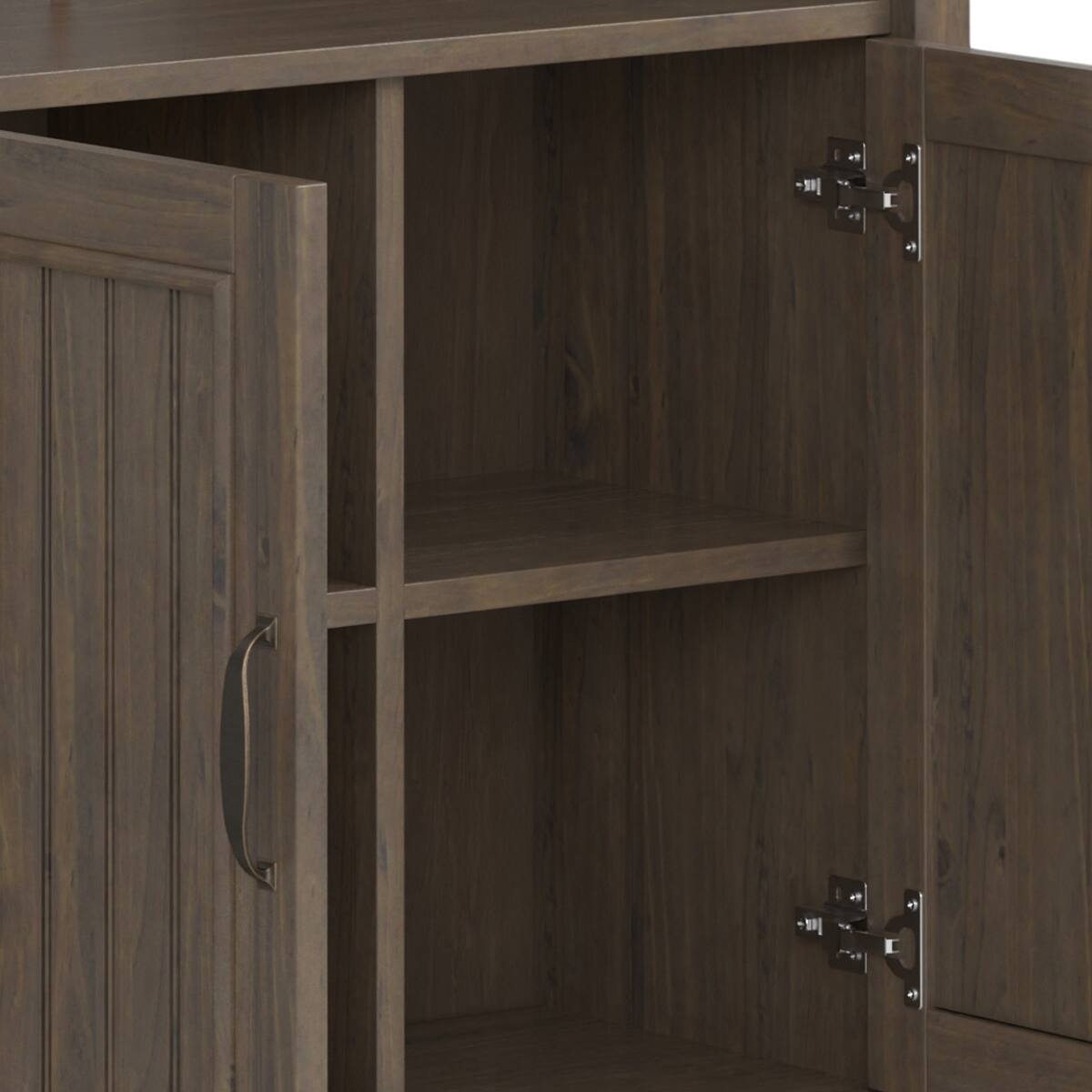 Alt View 4. Simpli Home - Lev SOLID WOOD 72 inch x 30 inch Transitional Bookcase in Smoky Brown - Smoky Brown.