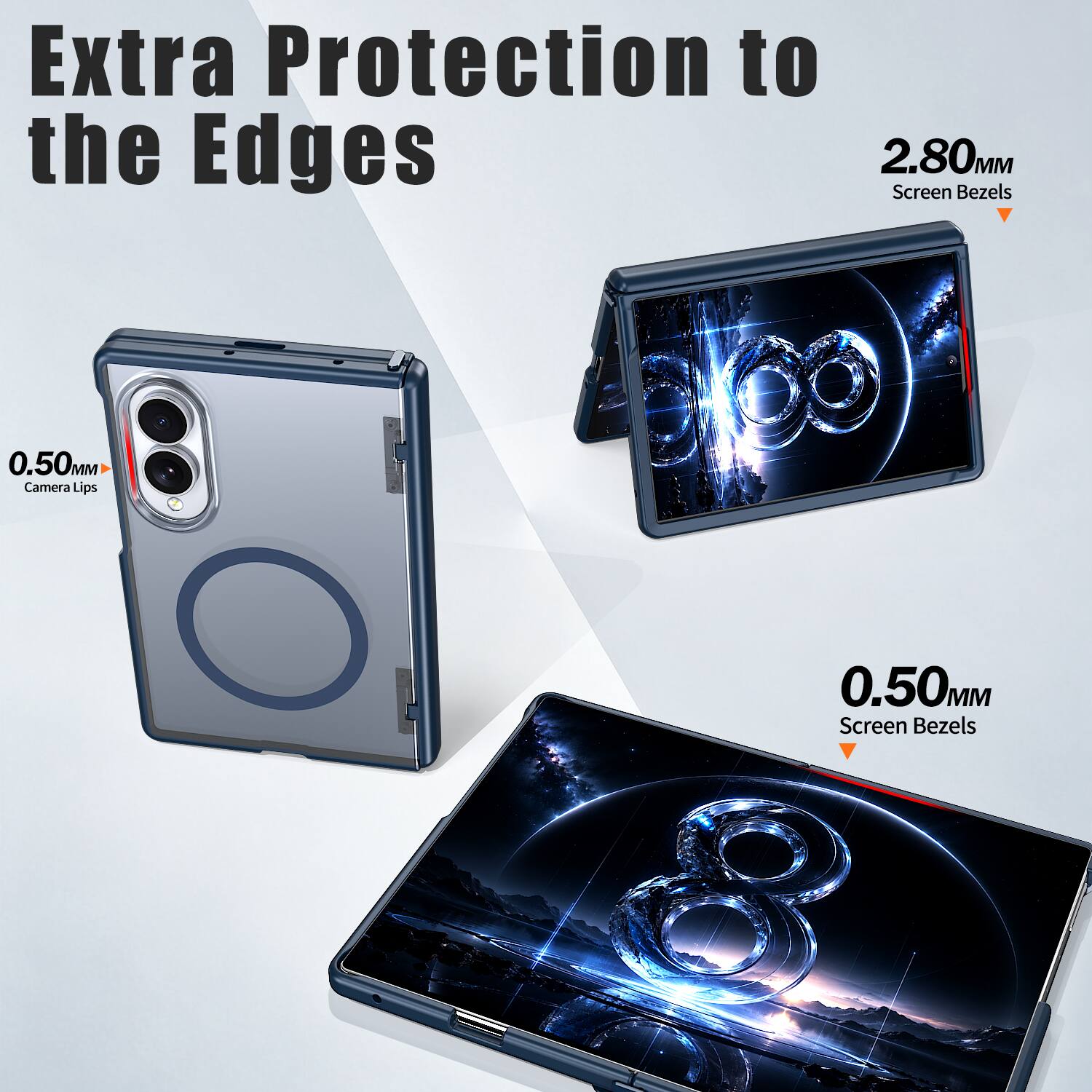 Extra Protection to the Edges  
2.80MM Screen Bezels  
0.50MM Camera Lips  
0.50MM Screen Bezels