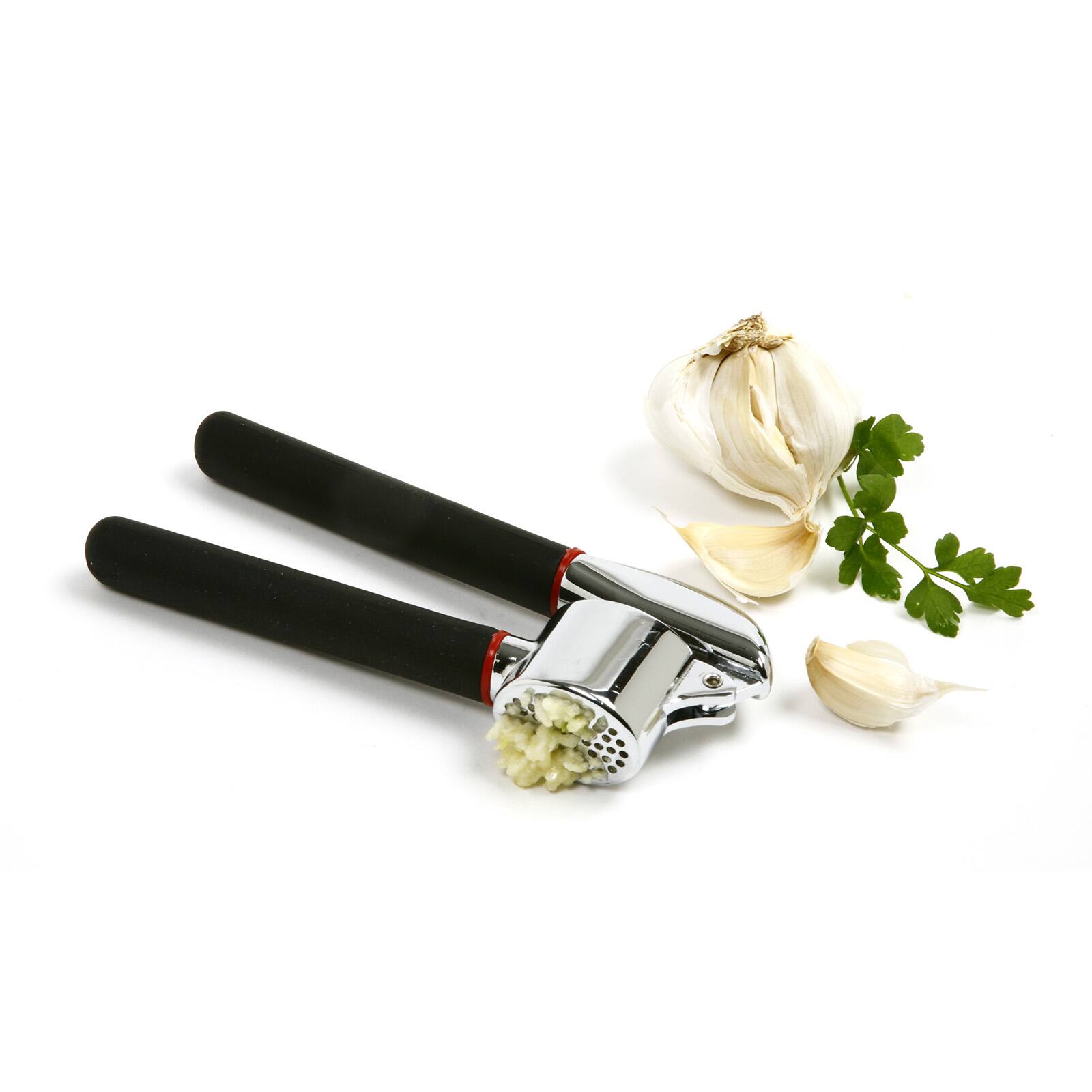 Alt View 2. Norpro - Grip-EZ Garlic Press, Silver - Black.
