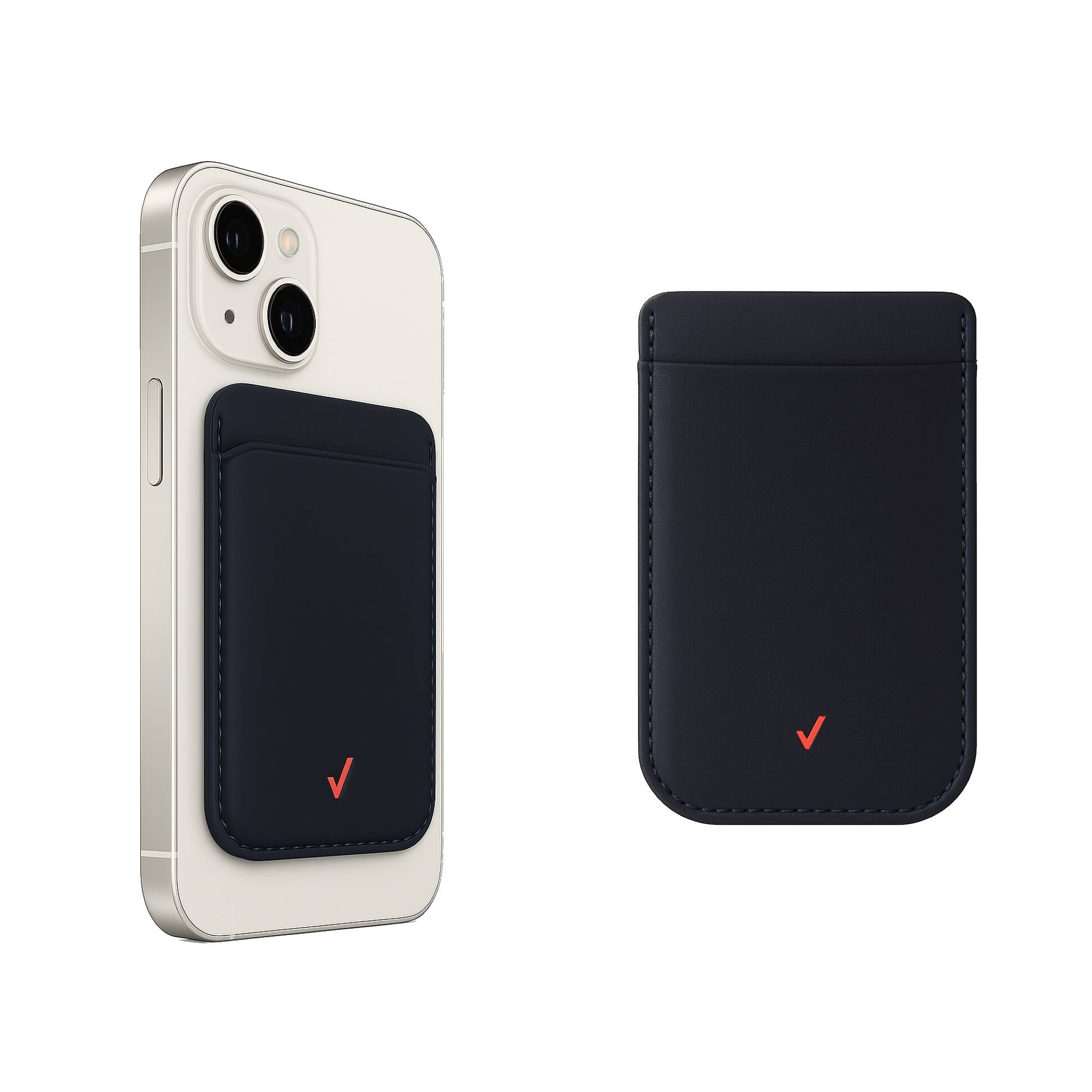 Angle. Verizon - Palm Smartphone Wallet for Credit Cards, Cash, ID, & Driver License, Stretchy Nylon, Strong Adhesive - Black - Black.