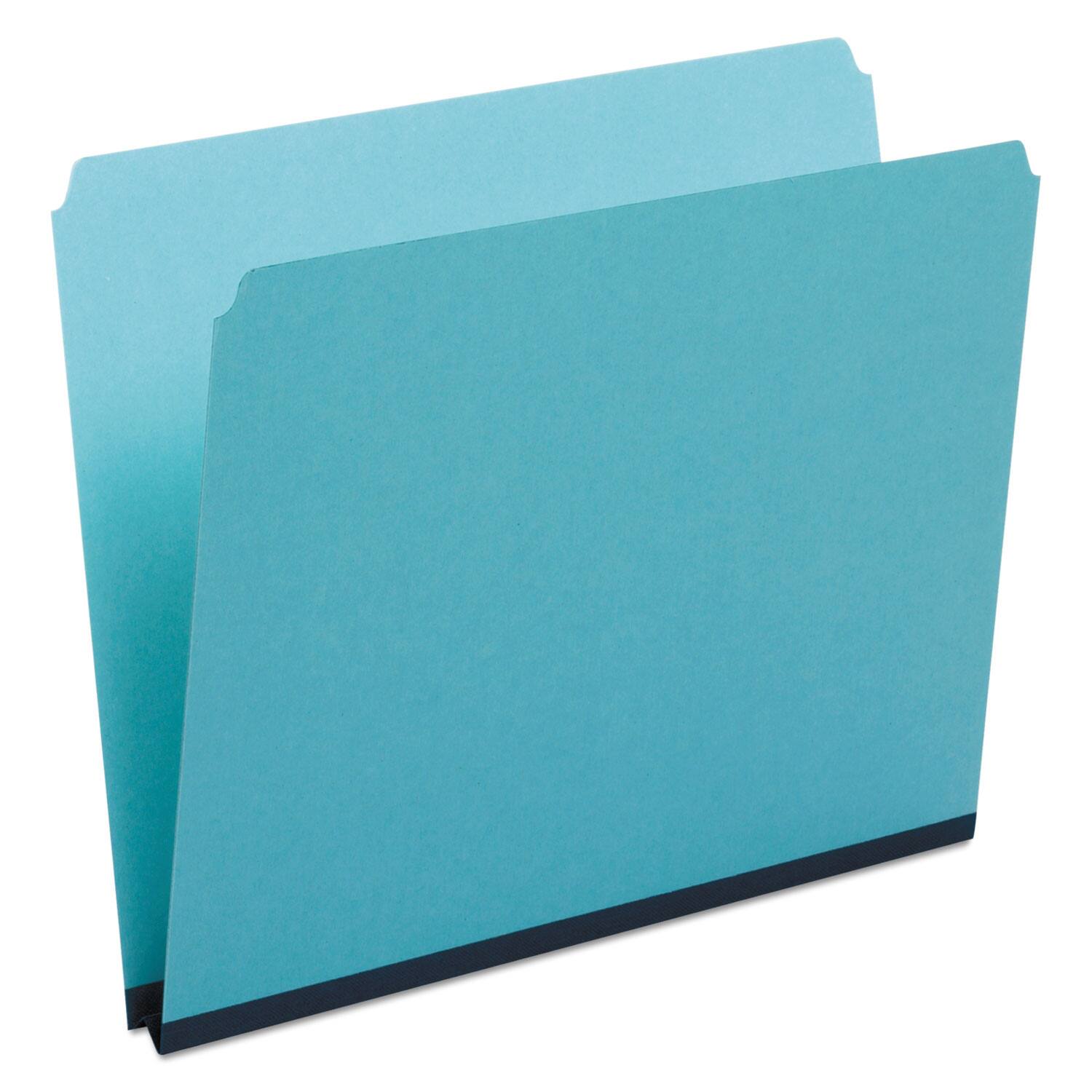 Angle. Tops Business Forms - Pressboard Expanding File Folders, Straight Tabs, Letter Size, 1" Expansion, Blue, 25/Box.