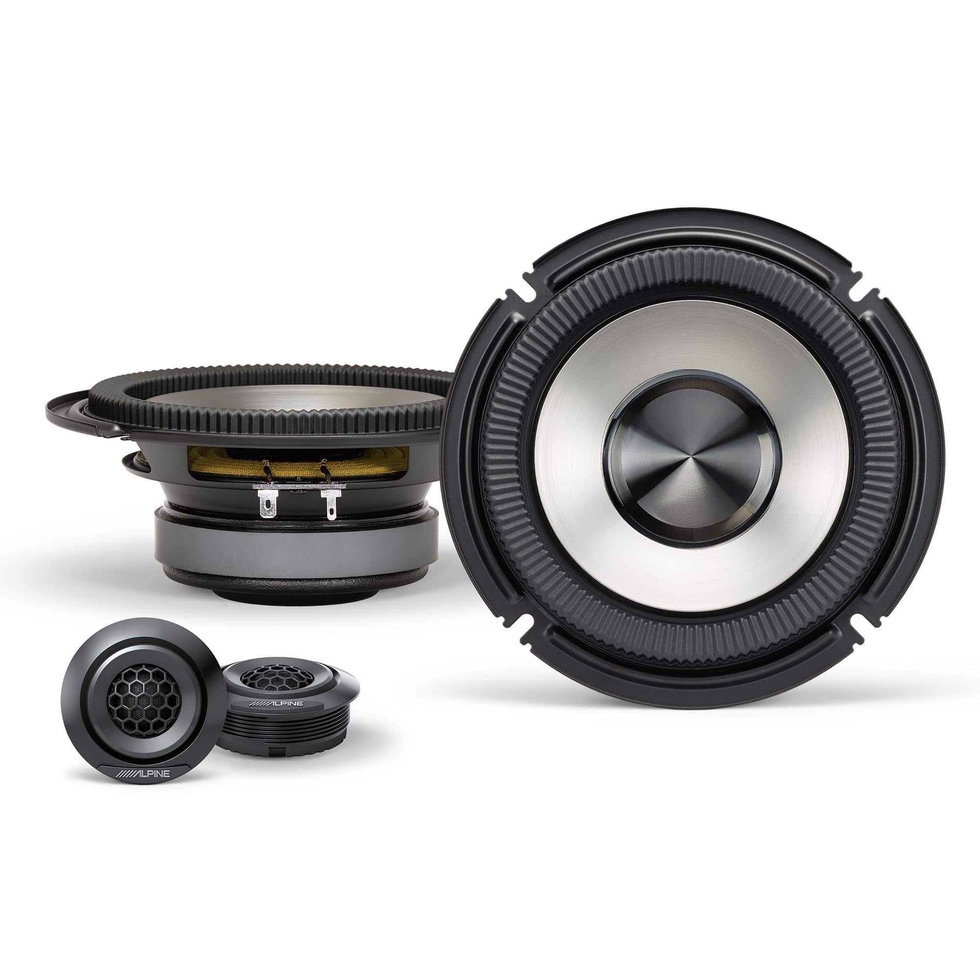 Alpine - BRV-S65C 6.5" BassRev™ Component Speaker Set - Black/Gray