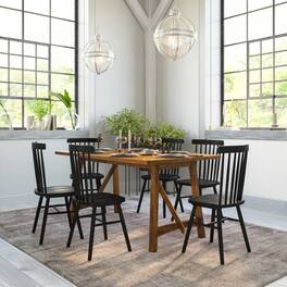 Emma + Oliver - Lawson Farmhouse Wooden Trestle Base Dining Table - Light Cappuccino