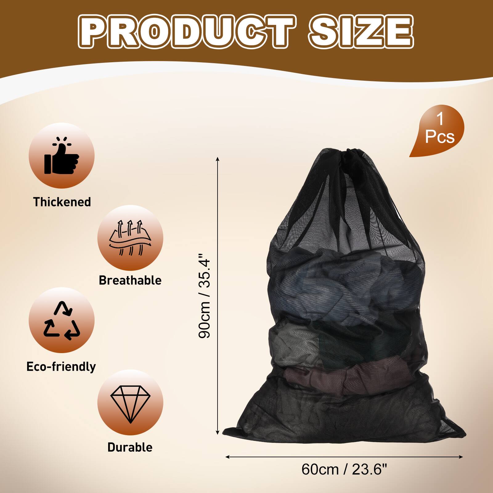 PRODUCT SIZE  
1 Pcs  
Thickened Breathable Eco-friendly  
35.4" / 90cm  
Durable 60cm / 23.6"