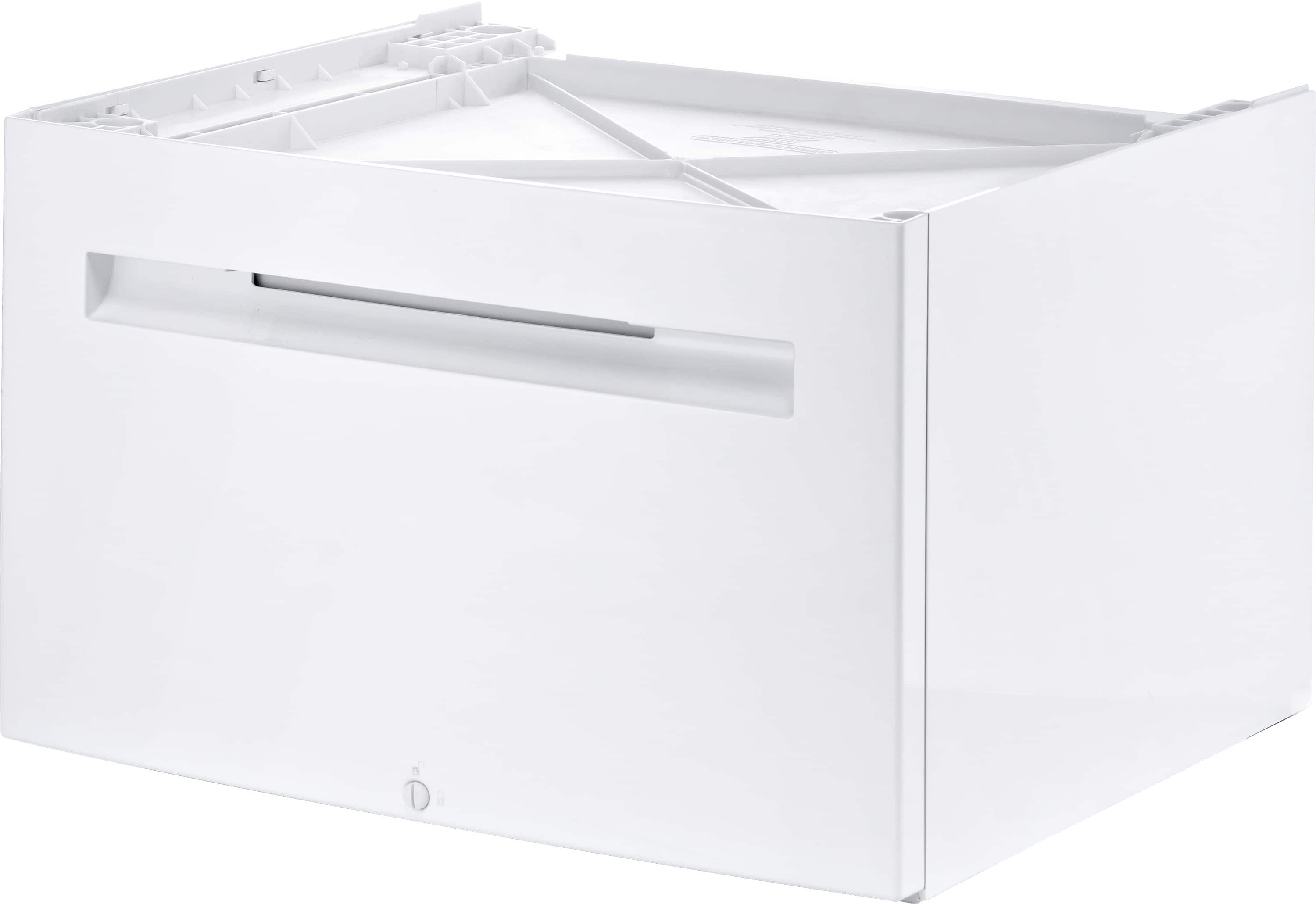 Front. Bosch - Washer Laundry Pedestal with Storage Drawer - White.