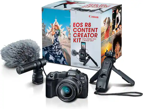 Canon EOS R8 CONTENT CREATOR WITH STEREO MIC KIT + TRIPOD GRIP
Canon EOS R8
Canon EF-S 24-50mm f/4-6.3 IS STM