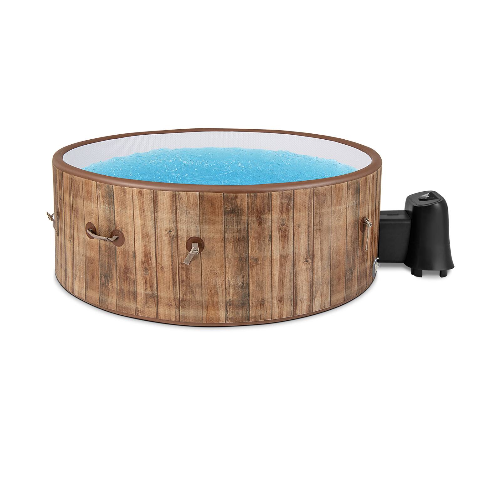 Front. SKONYON - Inflatable Hot Tub with Air Jets Rapid Heating Digital Control and 4 to 6 Person Capacity - Brown.
