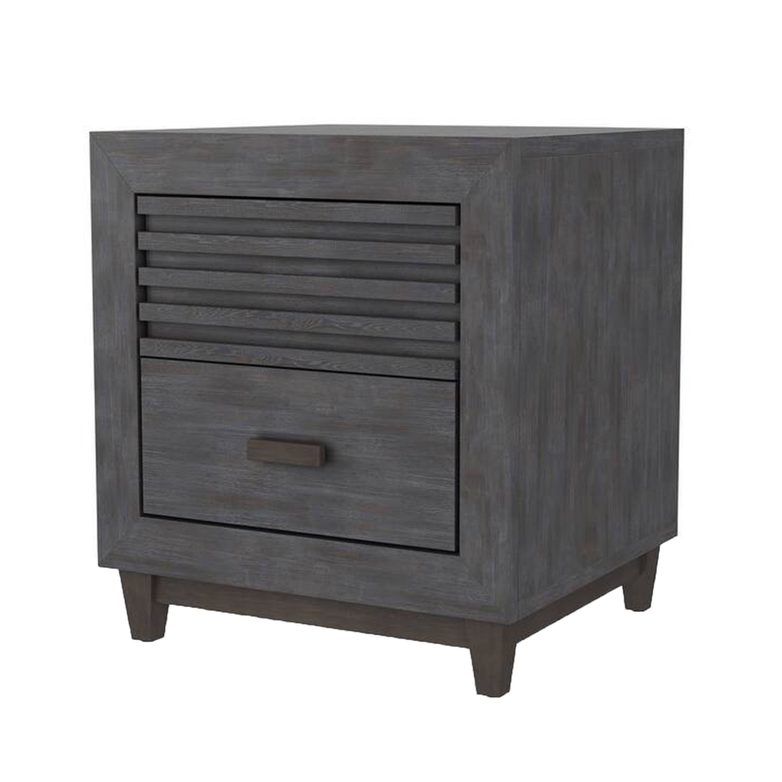 Manhattan Lane - Biom Nightstand, 2 Drawers, 24 Inch - Charcoal Brown