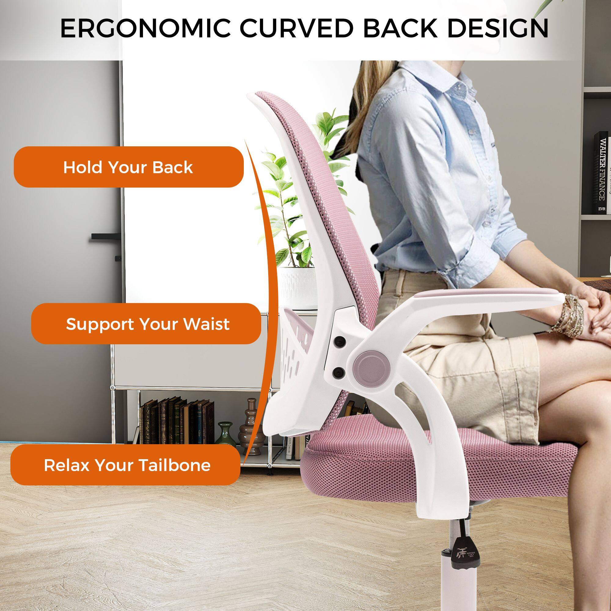 ERGONOMIC CURVED BACK DESIGN

- Hold Your Back
- Support Your Waist
- Relax Your Tailbone