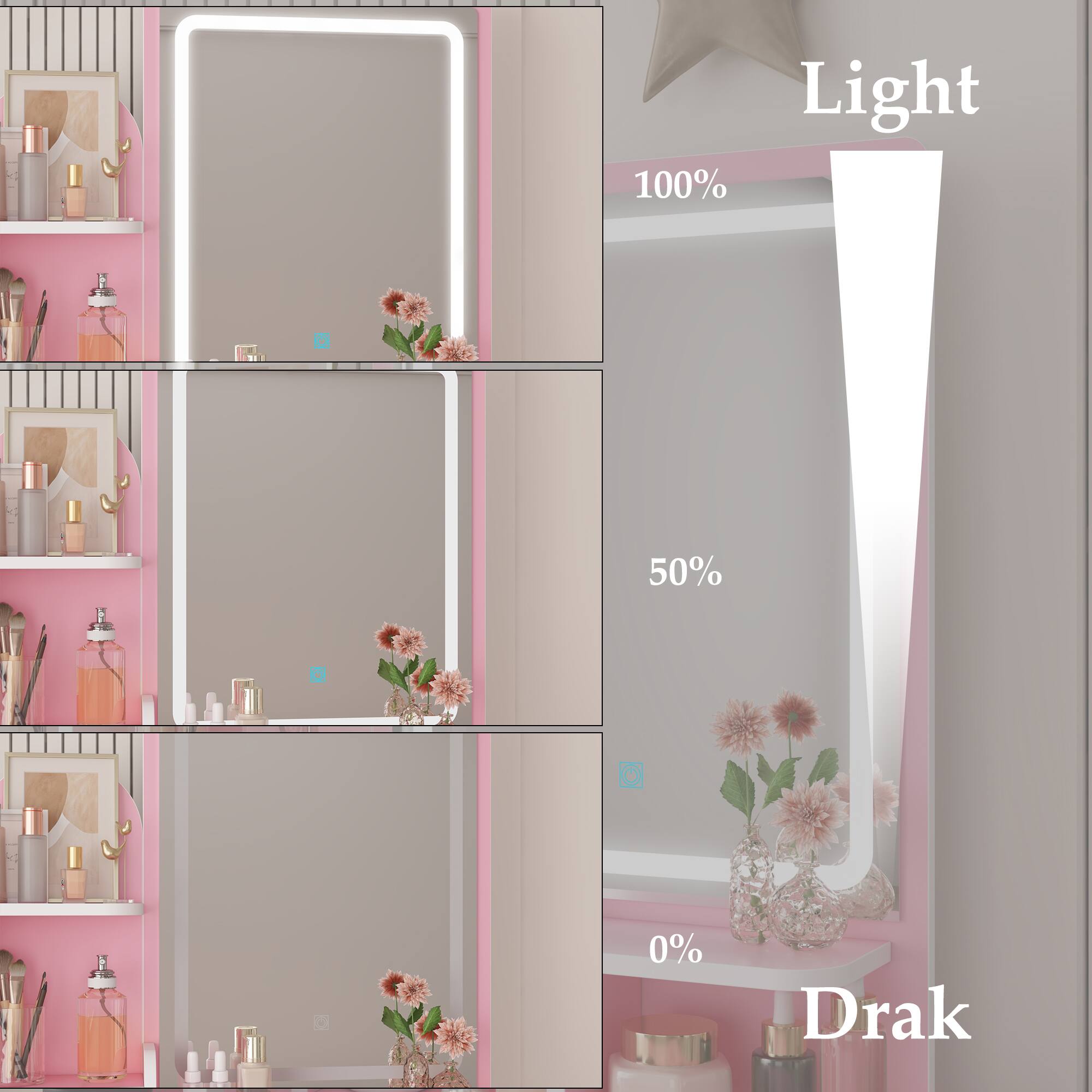 Light 100% 50% 0% Dark