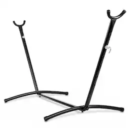 Elevon - 9 ft Adjustable Steel Hammock Stand with Rubber Feet, Up to 450 lb - Black